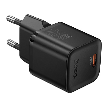 Сетевое зарядное устройство, 1 PD 20W  (N64), HOCO, цвет черный