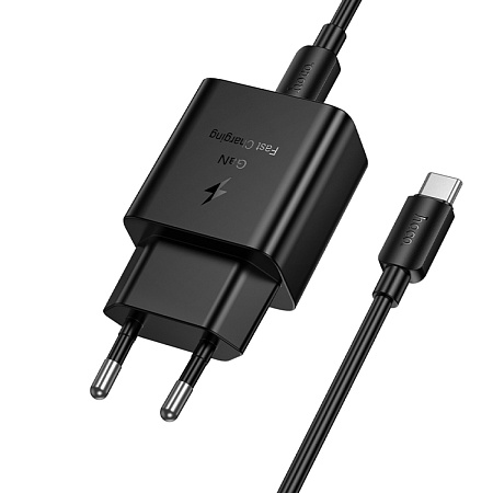 Сетевое зарядное устройство, 1 PD 25W (N76), HOCO, Type-C to Type-C, черный