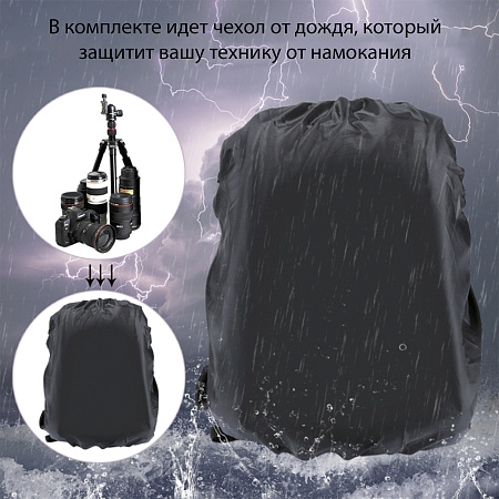 Рюкзак водонепроницаемый для фотоаппарата, камеры и др., 5011, PULUZ, черный