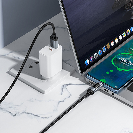 Кабель Type-C на Type-C, HOCO, U148, 240W, 1.2м, с дисплеем, черный