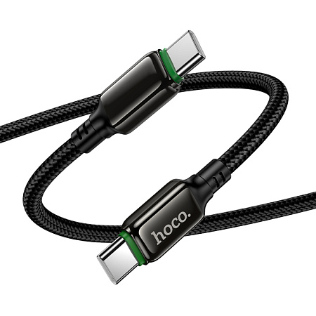 Кабель Type-C на Type-C, HOCO, X127, 1м, 60W, оплетка, черный
