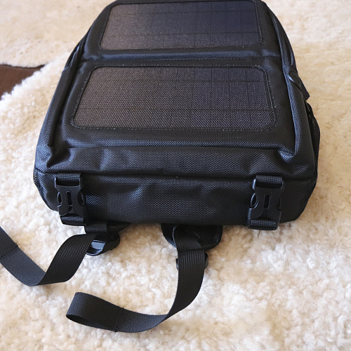 Рюкзак водонепроницаемый для фотоаппарата, камеры и др., 5018, PULUZ, с солнечной батареей 12Вт, черный