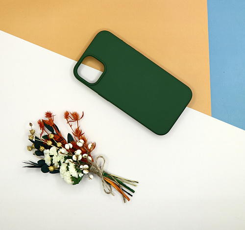 Чехол-накладка для iPhone 14, Silicon Case, без лого, сосновый лес