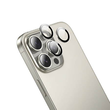 Защитное стекло для iPhone 16 Pro/16 Pro Max, V15, HOCO, на заднюю камеру, титановое золото