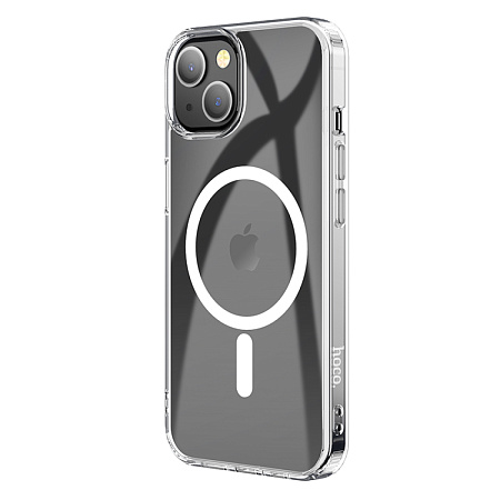 Чехол силиконовый для iPhone 14 Plus, Магнитный (MagSafe), HOCO, прозрачный