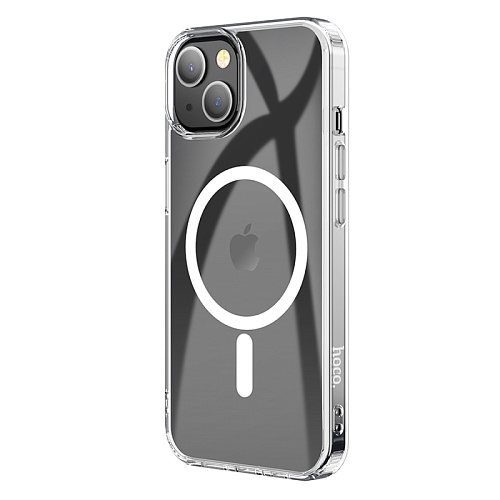 Чехол силиконовый для iPhone 14 Plus, Магнитный (MagSafe), HOCO, прозрачный