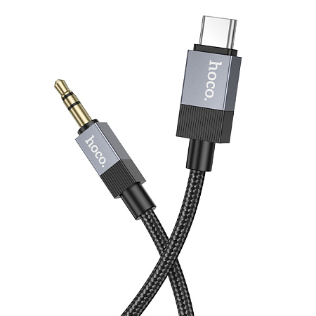 AUX Audio кабель 3,5 мм на Type-C, UPA32B, HOCO, 1 метр, цвет черный