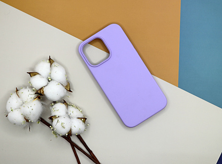 Чехол-накладка для iPhone 14 Pro Max, Silicon Case, без лого, сиреневый