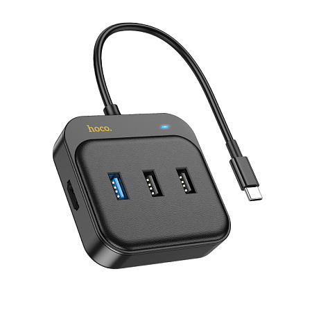 USB Хаб (HB36) с 1 Type-C на HDMI+1 USB 3.0+2 USB 2.0+1 PD, HOCO, черный