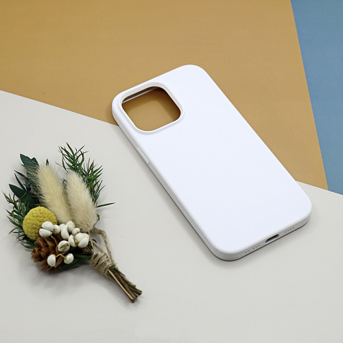 Чехол-накладка для iPhone 14 Pro Max, Silicon Case, без лого, белый