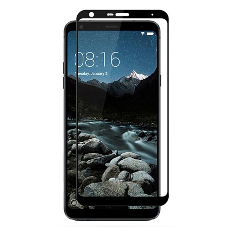 Защитное стекло на LG Q Stylus, черный, X-CASE