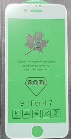 Защитное стекло на iPhone 6/6S, 20D, белое, X-CASE
