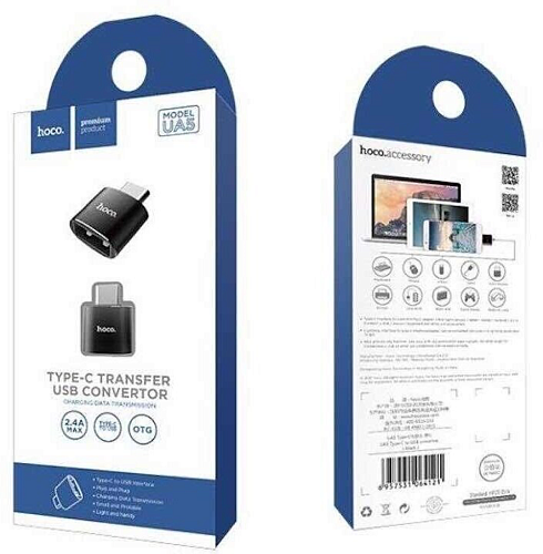Переходник с USB-A на Type-C, HOCO, UA6