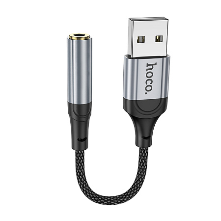 Переходник с USB на Jack 3.5мм, LS36, HOCO, черный
