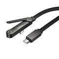 Кабель Type-C на Type-C, HOCO, U150, 60W, 1.2м, с подставкой, черный