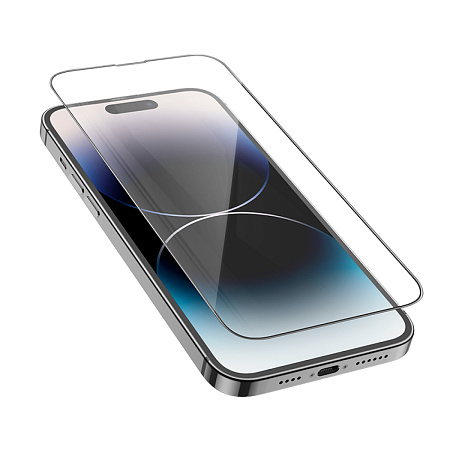 Защитное стекло для iPhone 14 Pro Max, G14, HOCO, Guardian shield series full-screen HD tempered glass, черное