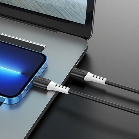 Кабель Lightning to Type-C (PD), HOCO, X82, 1м, силиконовый, черный