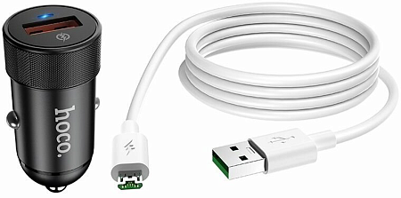 Автомобильное зарядное устройство, 1 USB 18W, QC3.0 (Z32A), HOCO, черный