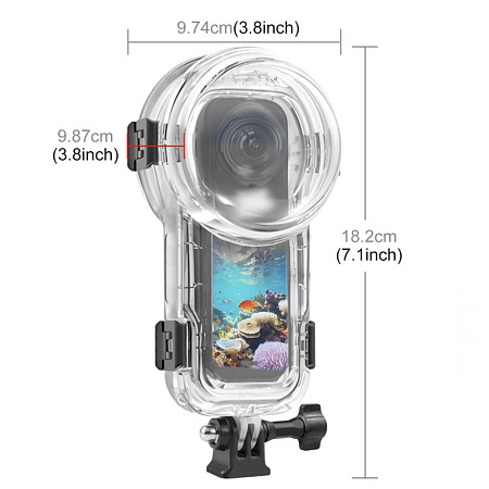 Чехол для Insta360 X5, для дайвинга 60 м погружение, крепление на площадку с болтом, PULUZ
