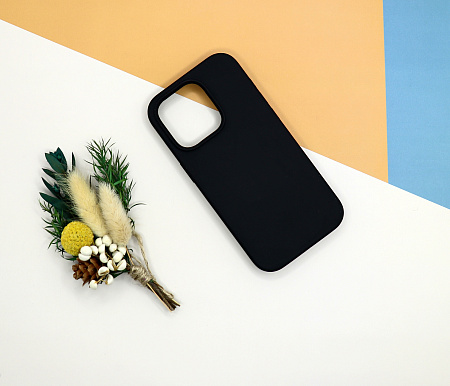 Чехол - накладка для iPhone 13 Pro Max, Silicon Case, без лого, черный