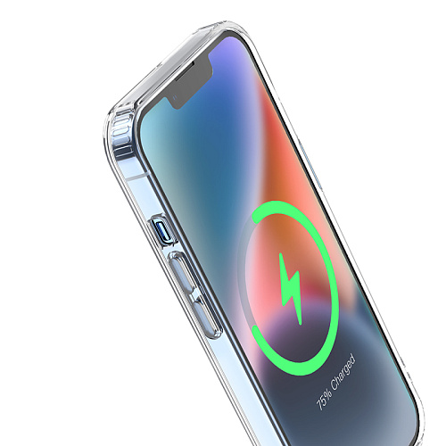 Чехол силиконовый для iPhone 14 Plus, Магнитный (MagSafe), HOCO, прозрачный