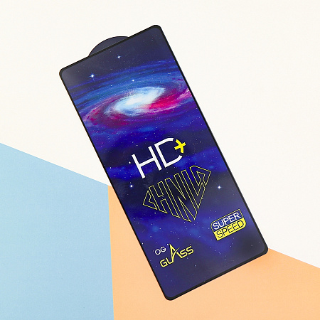 Защитное стекло на Infinix Note 50, HD+, прозрачное с черной рамкой, X-CASE