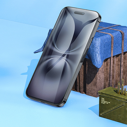 Защитное стекло для iPhone 15 Plus/16 Plus, G777, HOCO, anti-static, черное