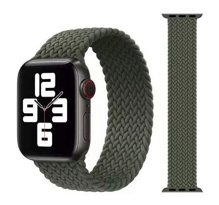 Ремешок на руку для Apple Watch 42/44/45/49 мм, нейлоновый эластичный №12, хаки