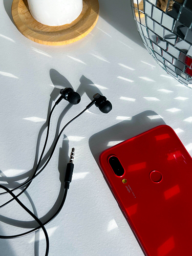 Проводные наушники M14 Universal Earphone, вакуумные с микрофоном, HOCO, черные