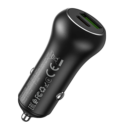 Автомобильное зарядное устройство, 1 USB QC3.0+1 PD 20W (Z38), HOCO, черный
