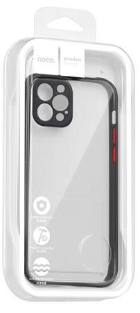 Чехол силиконовый для IPhone 12 Pro (6.1), Shining series, HOCO, прозрачный с черным