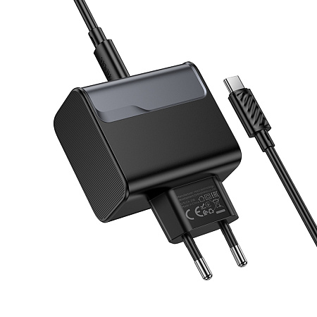 Сетевое зарядное устройство, 2 PD 70W + 1 USB 3.0 QC (CS75A), HOCO, Type-C to Type-C, черный