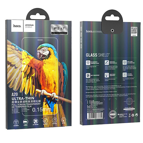 Защитное стекло на iPhone 12 Pro Max (6.7) A20, HOCO, Ultra-thin full screen, прозрачное