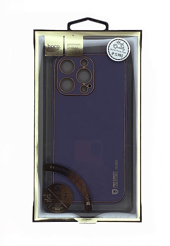 Чехол силиконовый для iPhone 13 Pro Max (6.7), Graceful Leather series, HOCO, фиолетовый