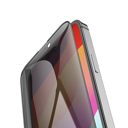 Защитное стекло для iPhone 15 Pro, A12 Pro, HOCO, Privacy Nano 3D full screen edges, черное