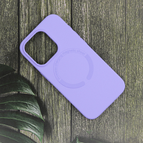Чехол-накладка для iPhone 15 Pro Max, Silicon Case, магнитный (MagSafe), без лого, X-CASE, сиреневый
