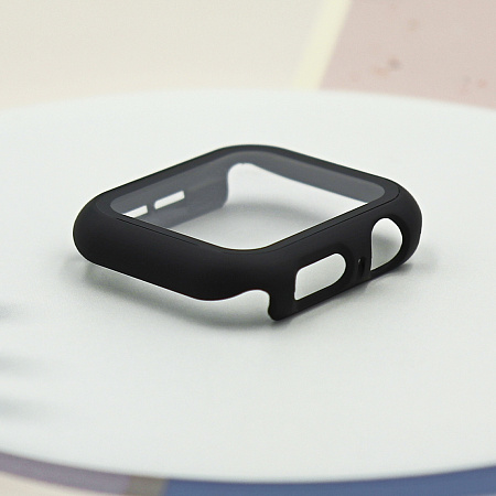 Защитное стекло с чехлом для Apple Watch 42mm, ударопрочный, цвет черный
