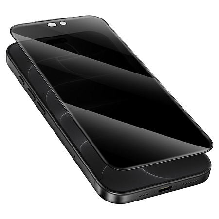 Защитное стекло для iPhone 18 Pro Max, G15, HOCO, anti-spy tempered glass, черное