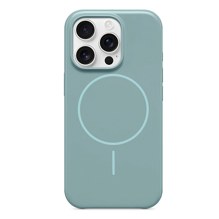Чехол-накладка для iPhone 16 Pro, глянцевый, магнитный (MagSafe), без лого, X-CASE, бирюзовый