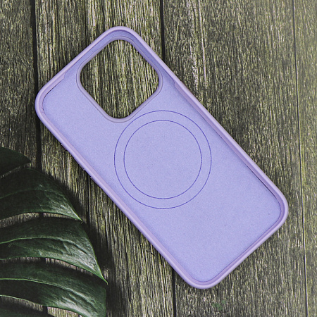 Чехол-накладка для iPhone 15 Pro, экокожа, магнитный (MagSafe), без лого, X-CASE, сиреневый