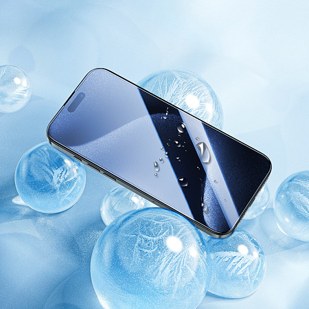 Защитное стекло для iPhone 16 Pro, G5, HOCO, Full screen silk screen HD tempered glass, черное
