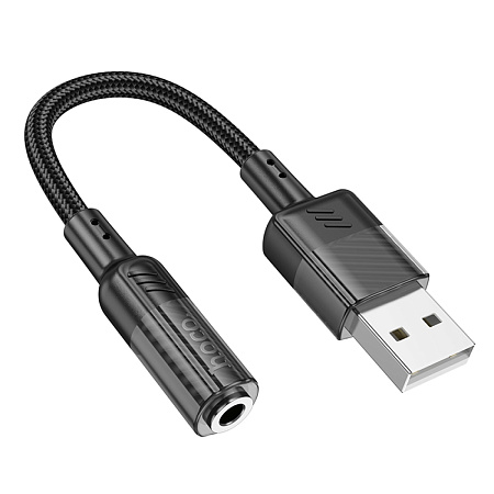 Переходник с USB на Jack 3.5мм, LS37, HOCO, черный