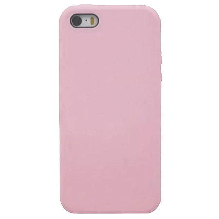 Чехол - накладка для iPhone 5/5S/5SE, Silicon Case, бледно-розовый