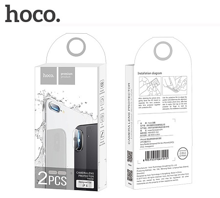 Защитное стекло на iPhone X/Xs/Xs Max (V11) 2в1, HOCO, на заднюю камеру