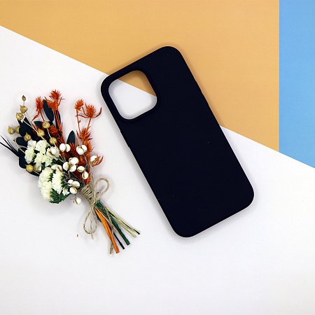 Чехол-накладка для iPhone 14 Pro Max, Silicon Case, без лого, черный