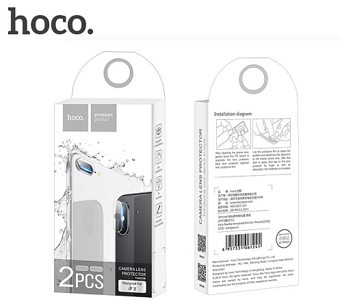 Защитное стекло на iPhone X/Xs/Xs Max (V11) 2в1, HOCO, на заднюю камеру
