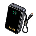 Универсальный Доп. Аккумулятор 20000mAh, Q54, HOCO, выход 1 USB (22.5W) + 1 PD (45W), кабель: Type-C 45W, черный