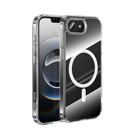 Чехол силиконовый для iPhone 16e,17e, Магнитный (MagSafe), HOCO, прозрачный