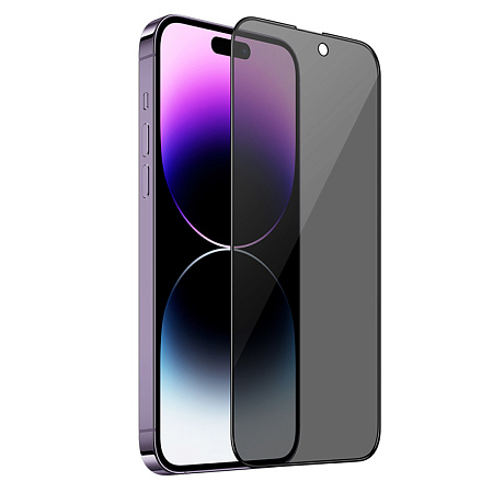 Защитное стекло для iPhone 14 Pro Max, A12 Pro, HOCO, Privacy Nano 3D full screen edges, черное