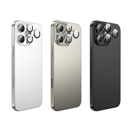 Защитное стекло для iPhone 16 Pro/16 Pro Max, V14, HOCO, на заднюю камеру, серебро